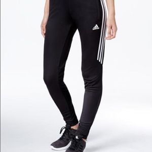 adidas unisex black and white half stripe joggers